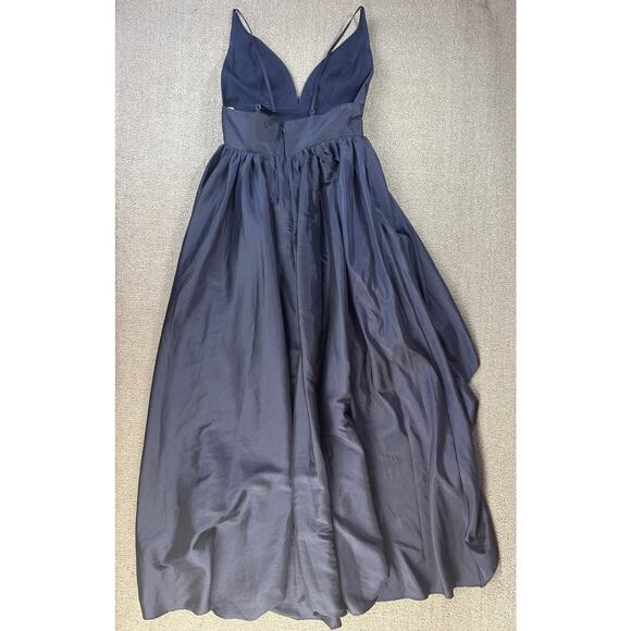 Fame and Partners Formal Dress High Low Prom Homecoming Wedding Navy Blue Size 6 - Picture 2 of 9